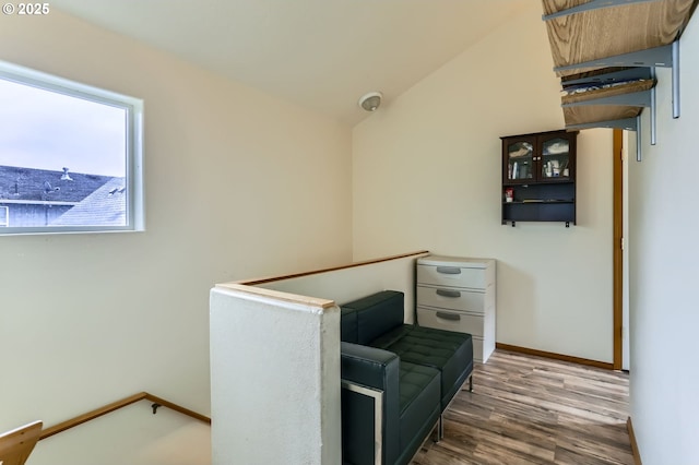 sitting room featuring wood finished floors and baseboards