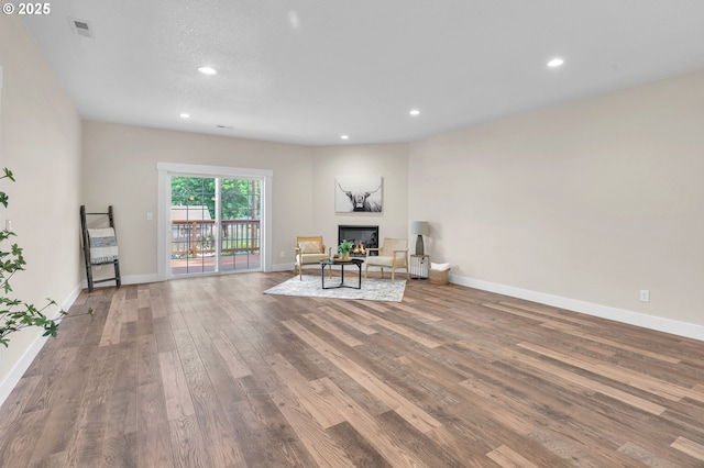 interior space with hardwood / wood-style flooring