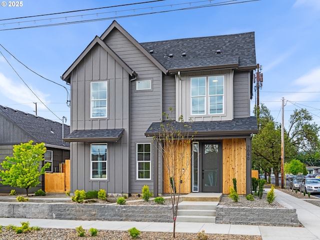 7040 N Leonard Ave, Portland, OR 97203 - view of front of house featuring board and batten siding and roof with shingles