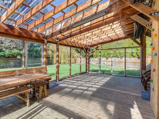 view of unfurnished sunroom