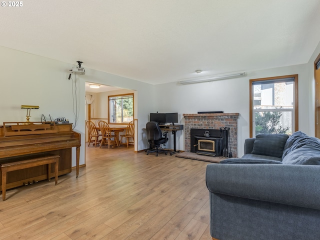 living area with light wood finished floors