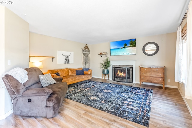 13503 NE 80th Cir, Vancouver, WA 98682 - living room with wood finished floors and a fireplace with flush hearth