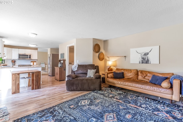 13503 NE 80th Cir, Vancouver, WA 98682 - living area featuring light wood-type flooring and a textured ceiling