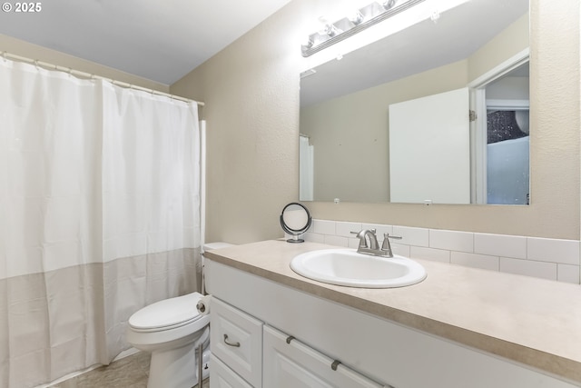 13503 NE 80th Cir, Vancouver, WA 98682 - bathroom with vanity, backsplash, and a shower with shower curtain