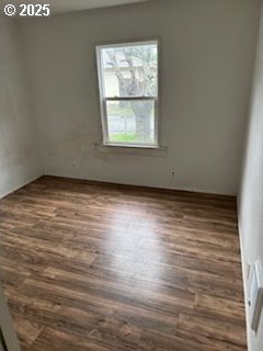 spare room featuring dark wood finished floors