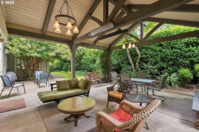 7150 SE 27th Ave, Portland, OR 97202 - view of patio featuring a gazebo, outdoor dining space, and an outdoor hangout area