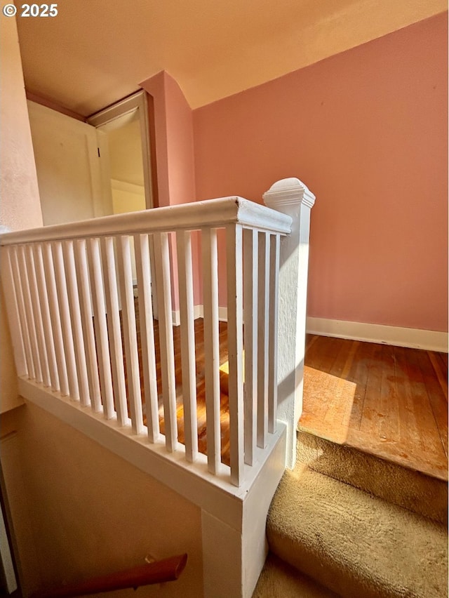 991 Polk St, Eugene, OR 97402 - stairs with wood finished floors and baseboards