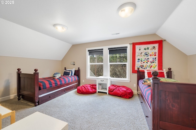 17460 Old Pacific Hwy, Rockaway Beach, OR 97136 - carpeted bedroom with vaulted ceiling and baseboards