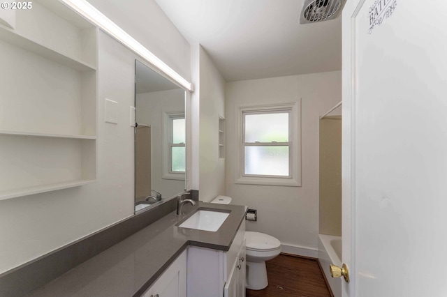 3826 SE 50th Ave, Portland, OR 97206 - full bath featuring vanity, wood finished floors, and  shower combination