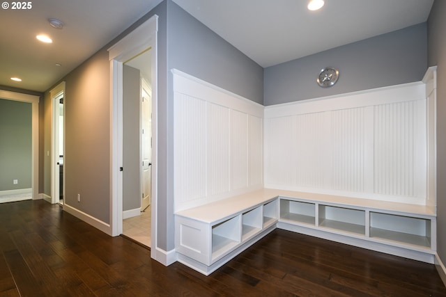 1936 NW Klickitat St, Camas, WA 98607 - mudroom with baseboards, recessed lighting, and dark wood-style flooring