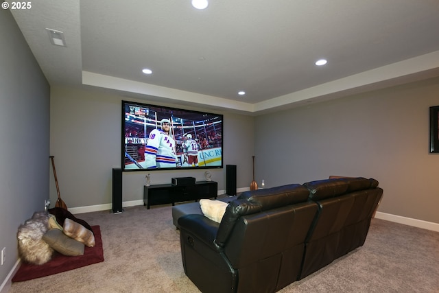 1936 NW Klickitat St, Camas, WA 98607 - carpeted cinema with baseboards, recessed lighting, and a raised ceiling