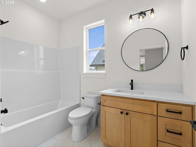 6719 NE 132nd St, Vancouver, WA 98686 - bathroom featuring vanity, toilet, tile patterned flooring, and shower / washtub combination