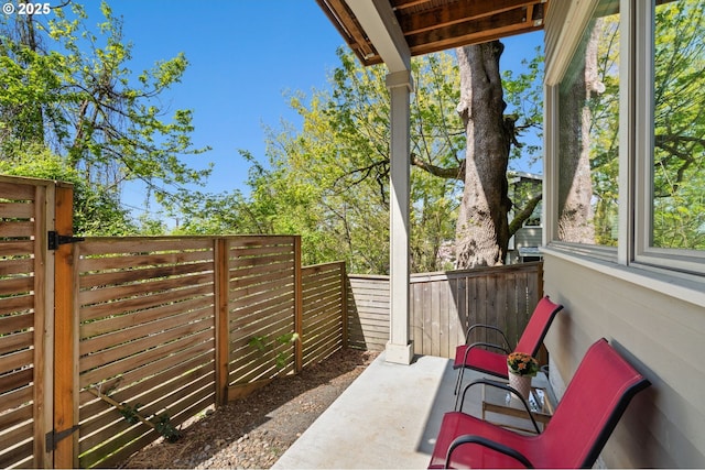 view of patio / terrace featuring a fenced backyard