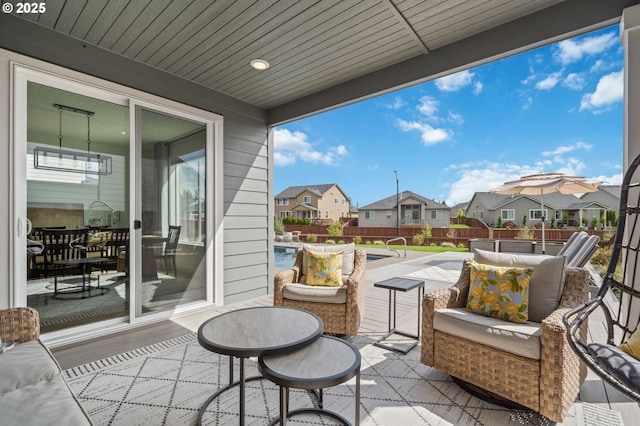 4815 S 12th Cir, Ridgefield, WA 98642 - view of patio / terrace with a residential view and fence