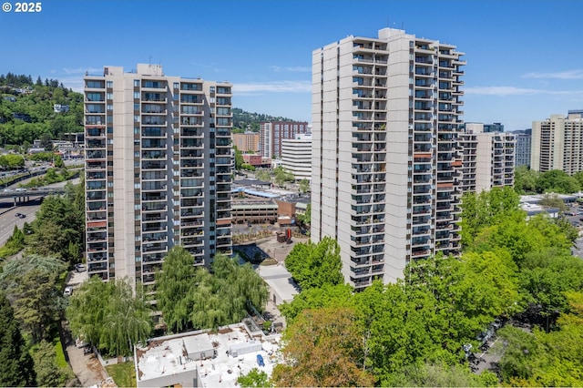 view of building exterior with a view of city