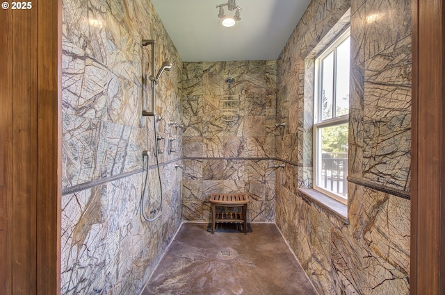 bathroom with a shower