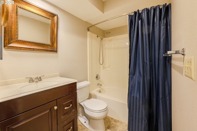 2330 SE Brookwood Ave Unit 222, Hillsboro, OR 97123 - full bathroom featuring toilet, shower / tub combo with curtain, and vanity