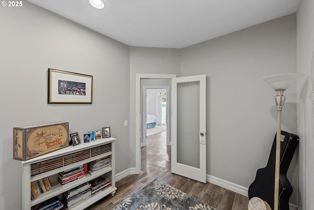 3220 Natalie Way, Bandon, OR 97411 - entrance foyer featuring baseboards, wood finished floors, and recessed lighting