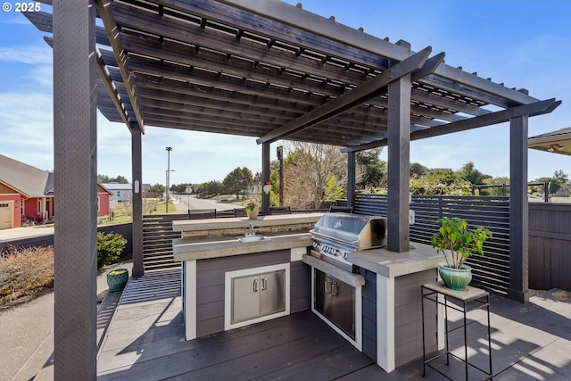 3220 Natalie Way, Bandon, OR 97411 - view of patio / terrace featuring a pergola and a deck