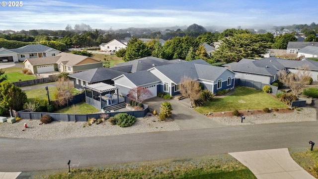 drone / aerial view with a residential view