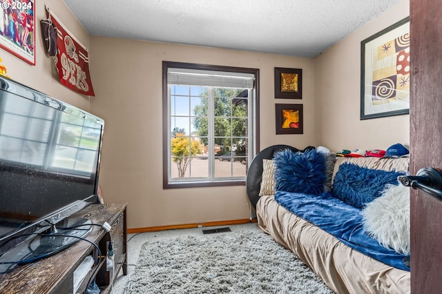 3644 Fall Creek Ct, Keizer, OR 97303 - sitting room featuring a textured ceiling, baseboards, and carpet