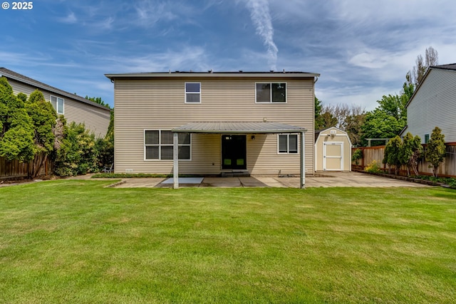 3980 Century Dr, Eugene, OR 97402 - back of house with a patio, a shed, and a fenced backyard