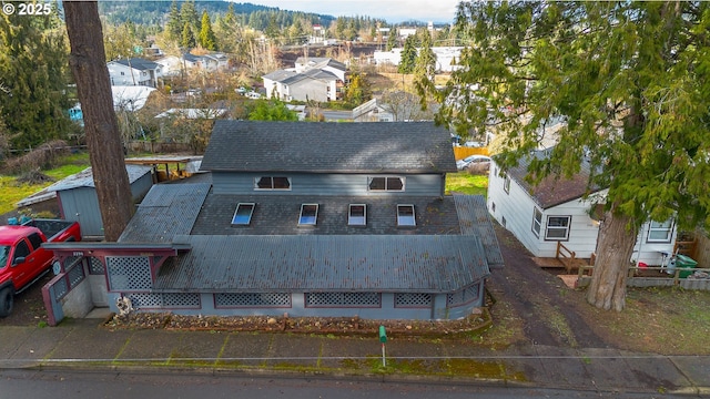 aerial view with a residential view