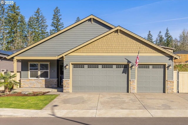 craftsman-style home with a garage