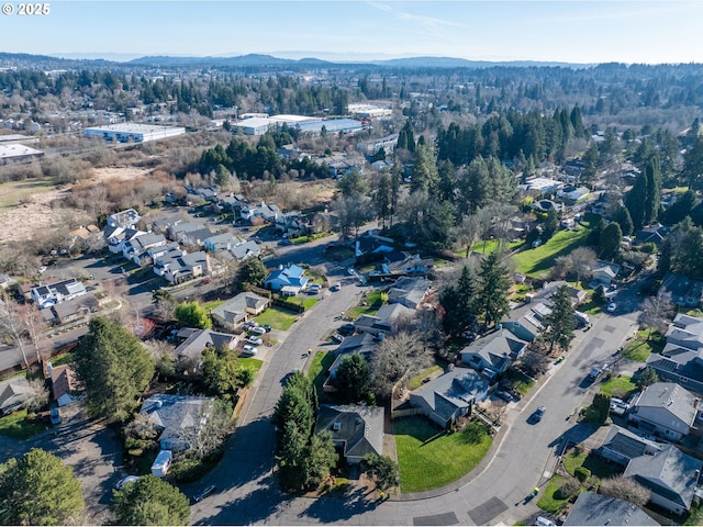 aerial view featuring a mountain view