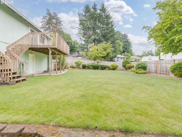 20621 SW Martinazzi Ave, Tualatin, OR 97062 - view of yard with a wooden deck and stairway