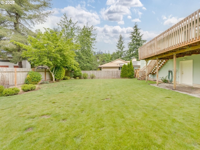 20621 SW Martinazzi Ave, Tualatin, OR 97062 - view of yard featuring stairway and a wooden deck