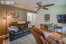 2237 SE 189th Ave, Portland, OR 97233 - living area featuring ceiling fan and baseboards