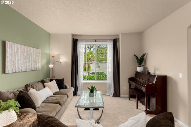1116 Parkside Ave, Forest Grove, OR 97116 - living area featuring light colored carpet, a textured ceiling, and baseboards