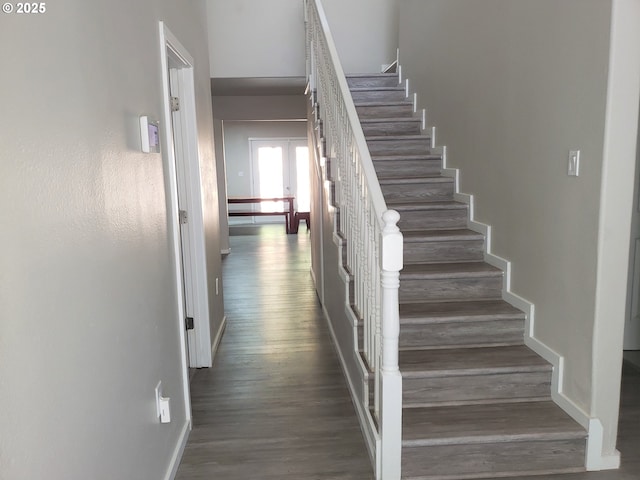 85287 Hemlock St, Florence, OR 97439 - staircase with wood finished floors and french doors