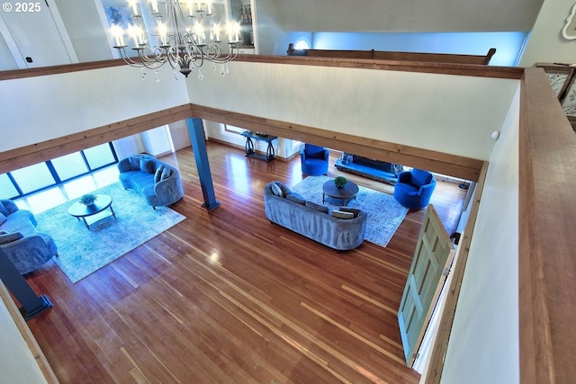 789 W Main St, Carlton, OR 97111 - living area with a chandelier and wood finished floors