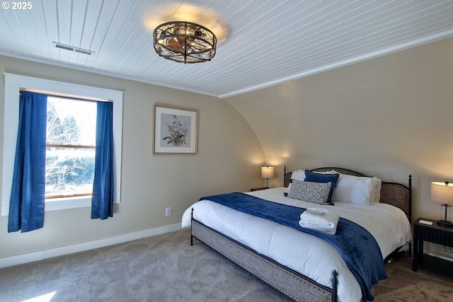 789 W Main St, Carlton, OR 97111 - bedroom featuring carpet, baseboards, and wood ceiling