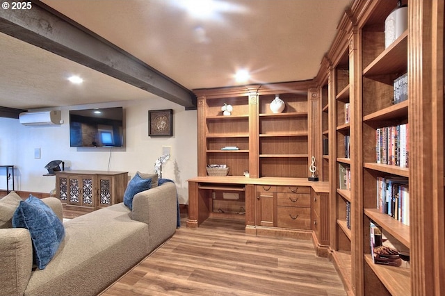 789 W Main St, Carlton, OR 97111 - living area with a wall unit AC, wood finished floors, and recessed lighting
