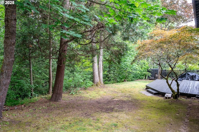 2011 SW 29th Dr, Gresham, OR 97080 - view of yard with a deck and a wooded view