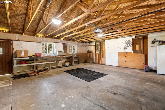 35000 SE Bell Maple Dr, Boring, OR 97009 - interior space with freestanding refrigerator and a garage door opener