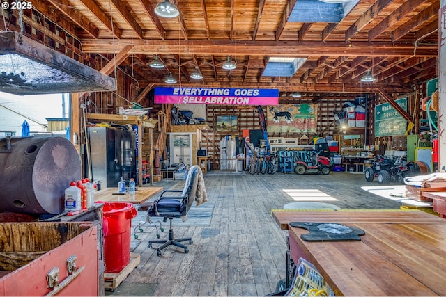 203 N Birch St, Coquille, OR 97423 - misc room featuring hardwood / wood-style floors and wood ceiling