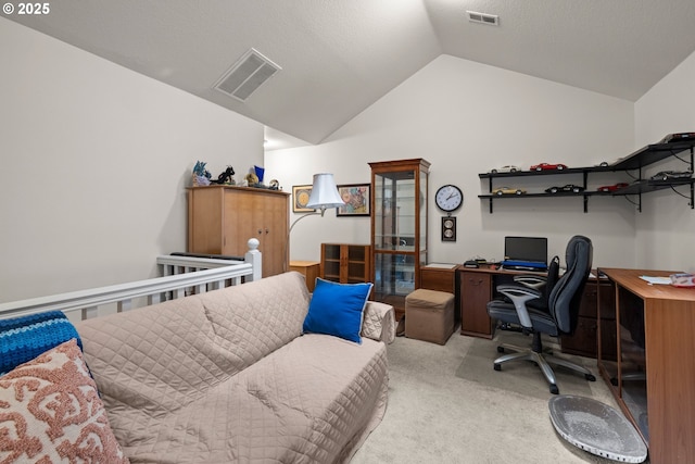 17019 SW Glen Park Ct, Beaverton, OR 97003 - office area featuring carpet and lofted ceiling