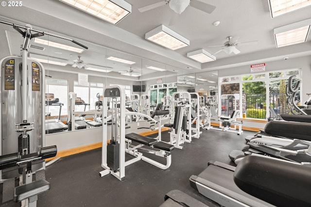 17019 SW Glen Park Ct, Beaverton, OR 97003 - gym featuring ceiling fan