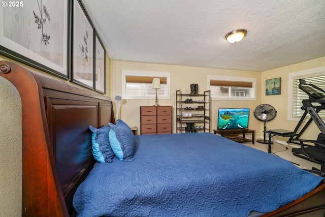 bedroom featuring a textured ceiling