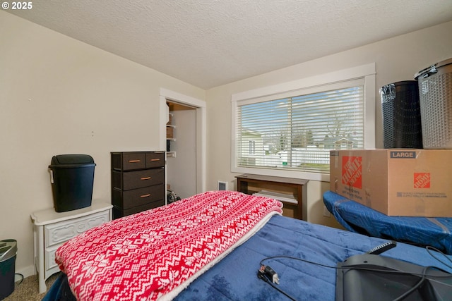 bedroom featuring a textured ceiling