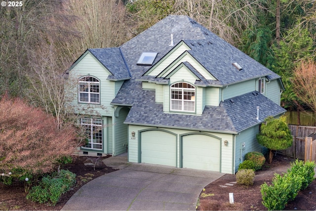 view of front of home with a garage