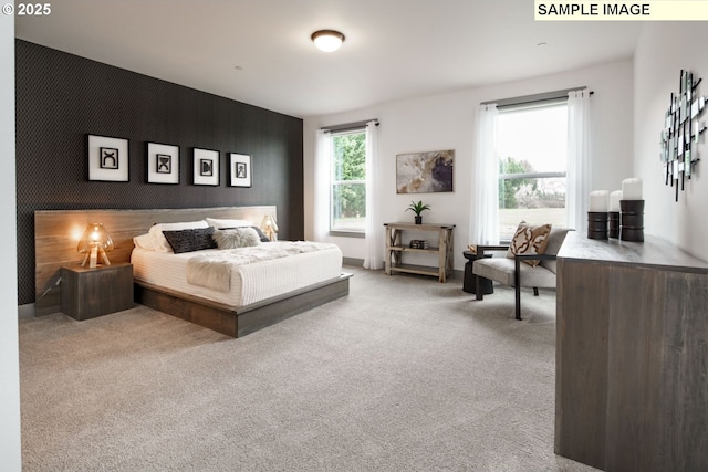 28006 NE 168th Ave, Battle Ground, WA 98604 - bedroom with an accent wall, carpet, and wallpapered walls