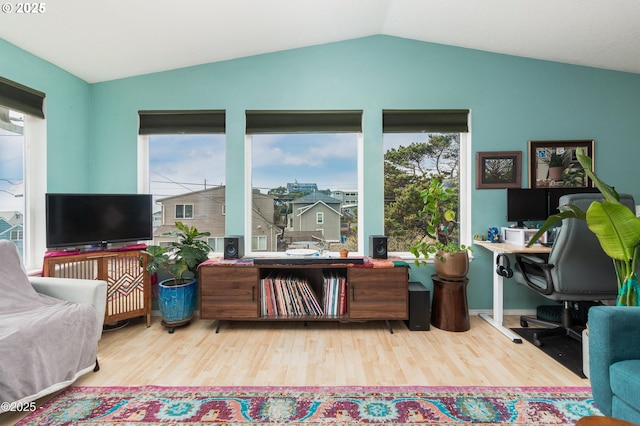 3158 SW Beach Ave, Lincoln City, OR 97367 - office featuring vaulted ceiling, wood finished floors, and healthy amount of natural light