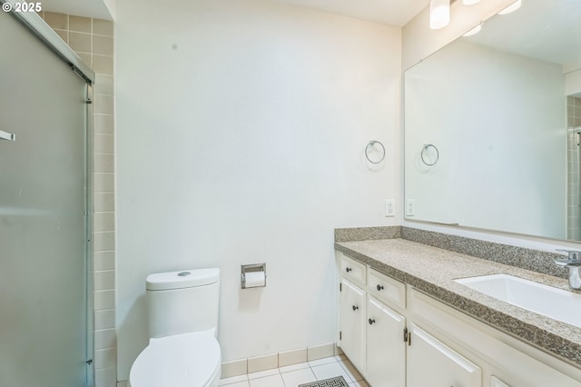 8085 SW Fairway Dr, Wilsonville, OR 97070 - bathroom with vanity, tile patterned flooring, and a shower with shower door