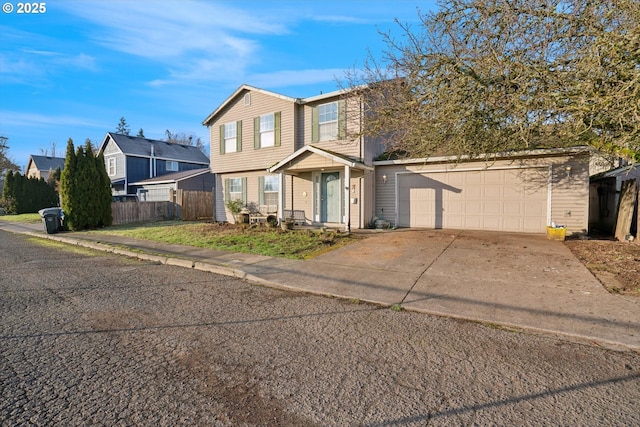 view of property featuring a garage