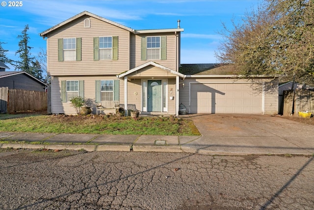 front facade featuring a garage